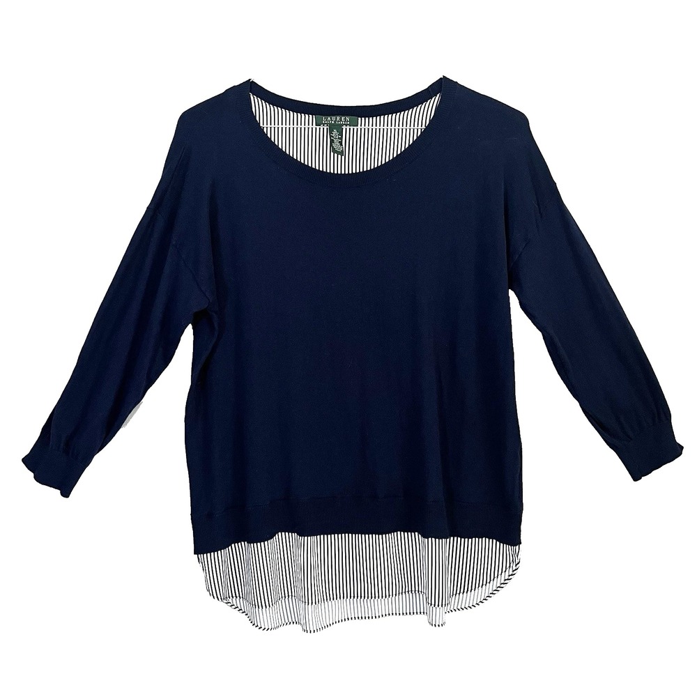 Lauren Ralph Lauren Navy Layered-Effect Sweater
